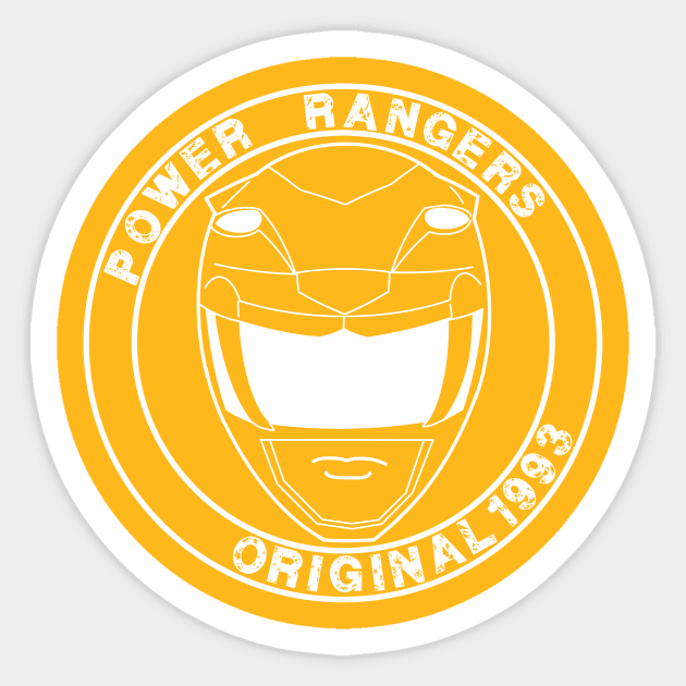 Yellow Ranger est. 1993 Sticker by SimplePeteDoodles